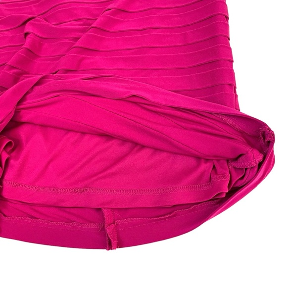 Adrianna Papell Pink Tiered Layered Sheath Dress Sz 6 - Picture 5 of 10